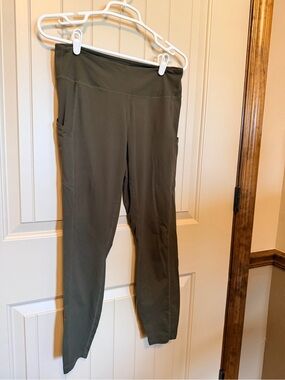 Women's Olive Green High-Waist Active Leggings